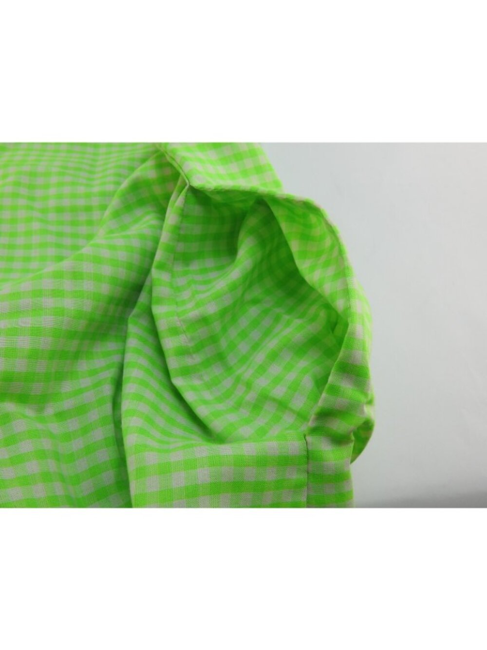 VTG 1960s Miss Smith Lime Grn Gingham Shirt Dress Mod Cottagecore Pockets Sz M - Picture 12 of 12